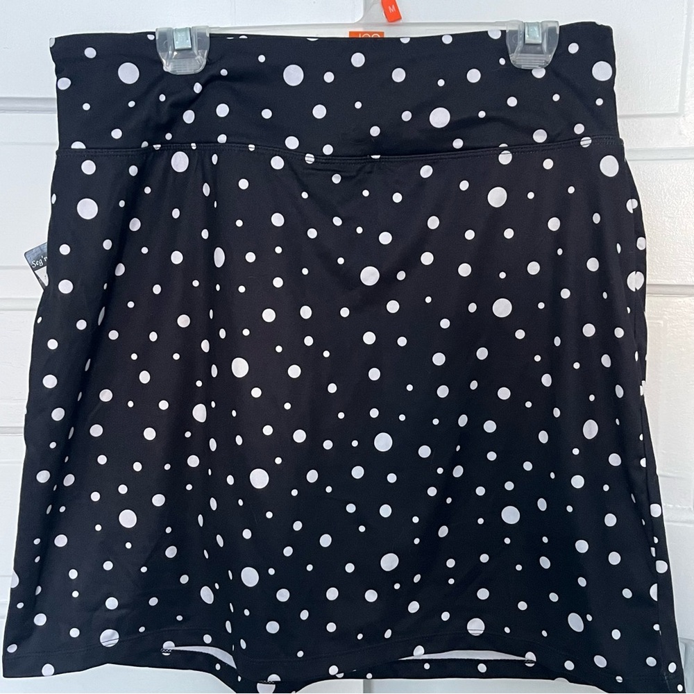 NWT Segments Luxe Tummy Control Slimming Polka Dot Black and White Skirt size XL